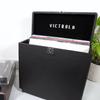Victrola Collector Record Storage Case Holds 30+ Vinyl Turntable Records, Heavy-Duty Hardware, Hinges, & Smart Metal Corners, Portable with Easy-Carry Handle (Retro Map) view 2