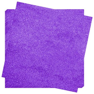 Crafasso 12" x 12" 300gms Heavy & Premium Glitter cardstock, 15 Sheets, Purple