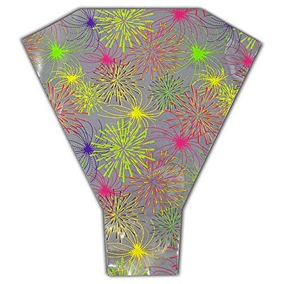 Flower Sleeve Printed "Flash" Metallic BO Plastic- Pack of 100 Sleeves (4.75" x 20" x 17")