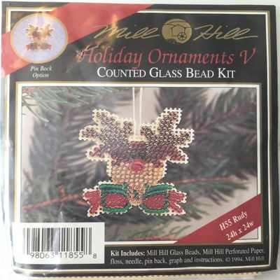 Mill Hill Counted Glass Bead Kit Holiday Ornament V H55 Rudy