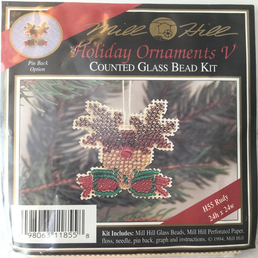Mill Hill Counted Glass Bead Kit Holiday Ornament V H55 Rudy