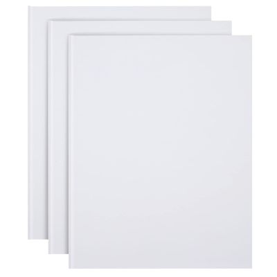 Paper Junkie Blank Books for Kids to Write Stories - 8.5 x 11 In, White Hardcover, Pack of 3 - Unlined Journal & Scrapbook with 36 Pages Acid-Free Paper for Drawing & Doodling