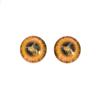 Queen Bee Glass Eyes Honey Bumble Bug Insect Black Yellow Orange Art Dolls Taxidermy Sculptures or Jewelry Making Crafts Matching Set of 2 (8mm) view 1