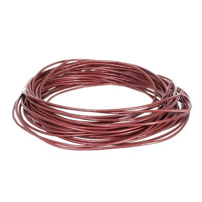 Craft County 1.5mm Round Leather Cord 5, 10, 25 Yards (Russet, 5 Yards)
