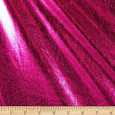 Foil Lame Stretch Knit Spandex Fuschia, Fabric by the Yard