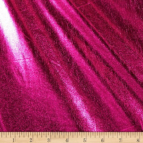 Foil Lame Stretch Knit Spandex Fuschia, Fabric by the Yard