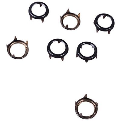 Porcelynne Black and Gold Metal Round Open Decorative Vintage Studs Leathercraft DIY Punk Spikes Spots Studs Goth Nailhead - 9mm - 25 Pieces