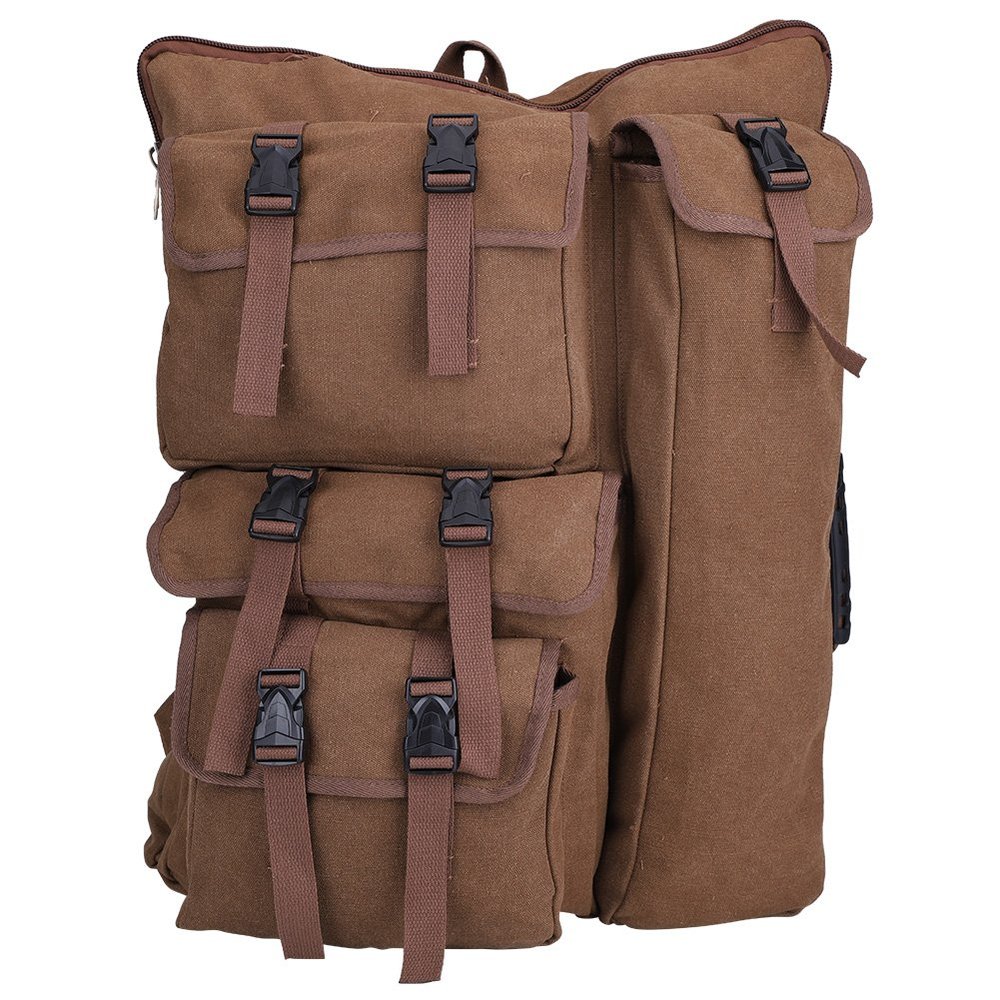 Walfront Art Portfolio Artist Backpack Coffee Canvas Artist Portfolio Carry Case Storage Backpack, Art Supply Tote Bag with Handheld Strap Multi-functional Sketching Drawing Painting Portfolio, 4K