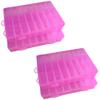 Magik 2-4 Pack Plastic Storage Case Box Jewelry Earring DIY Making Tool Containers 24 Grids Removable Dividers (24 Compartments) (4 Pack, Pink) view 1