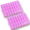 Magik 2-4 Pack Plastic Storage Case Box Jewelry Earring DIY Making Tool Containers 24 Grids Removable Dividers (24 Compartments) (4 Pack, Pink) view 2
