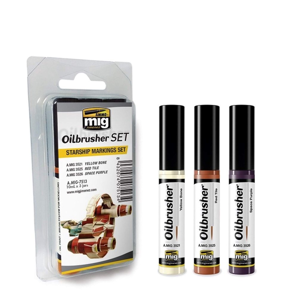 Ammo MIG-7513 Starship Markings Oilbrushers Set, Multicolour