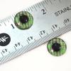 14mm Green Computer Code Glass Eyes Cyberpunk Inspired Doll Irises for Art Polymer Clay Taxidermy Sculptures or Jewelry Making Set of 2 view 2