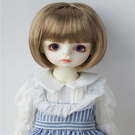 JD244 8-9inch 21-23CM Short BOBO Doll Wigs 1/3 SD Synthetic Mohair BJD Accessories (Brown)