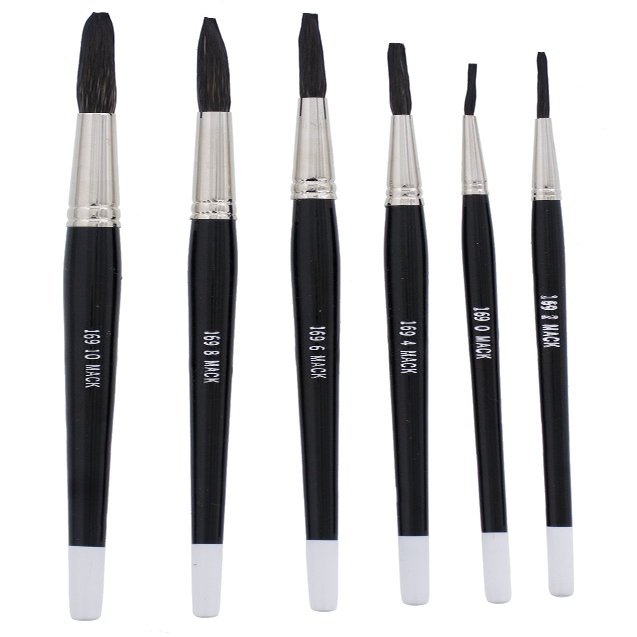 Andrew Mack Brush AM169-0-10 Series 169 Blue Squirrel and Black Synthetic Mix Quill Sizes 0-10 Pinstriping Brushes