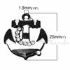 Wholesale Charms Anchor Nautical Wholesale Black Enamel Rhinestone Pendants Jewelry Making Supply Pendant Bracelet DIY Crafting (10) view 2