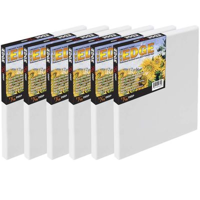 Creative Mark The Edge Deluxe Cotton Stretched Canvas for Painting, 30x40, 6-Pack, 14oz. Primed Weight, Universal Archival Priming, Medium Tooth, Artwork Canvas for Painters of All Levels