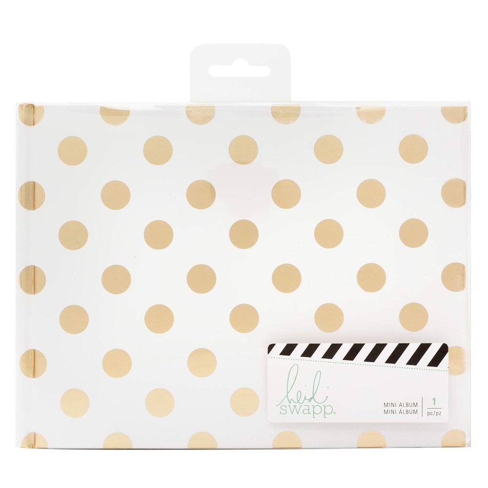 Heidi Swapp Album Storyline-Mini-Wire-O-Gold Dot-32 Sheets