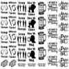 Drinking Humor 36 pcs 1 Inch Black Fused Glass Decals view 1