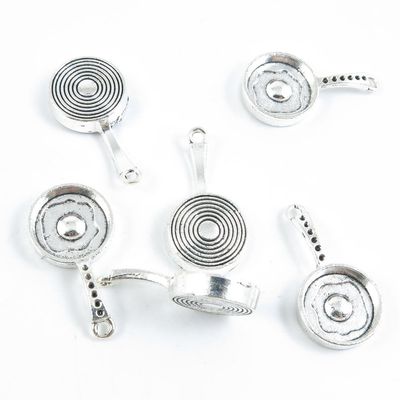 50 Pieces Jewelry Making Charms Antique Silver Tone for Necklace Pendant Bracelet Z7XQ3 Omelette Pan Pot