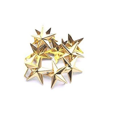 50 Pcs DIY Metal Star Studs Claw Nailhead Punk Rivets (20MM, Gold)