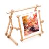 Embroidery Adjustable Lap Table Stand Hands Free Needlepoint Wooden Cross Stitch Scroll Frame Tapestry Holder Bed Table Stand Craft Tool (11.8" x 15.7") view 1