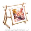 Embroidery Adjustable Lap Table Stand Hands Free Needlepoint Wooden Cross Stitch Scroll Frame Tapestry Holder Bed Table Stand Craft Tool (11.8" x 15.7") view 2