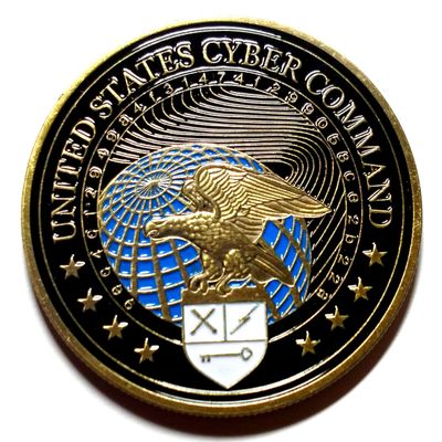 Cyber Command Military Family Large Colorized Challenge Art Coin