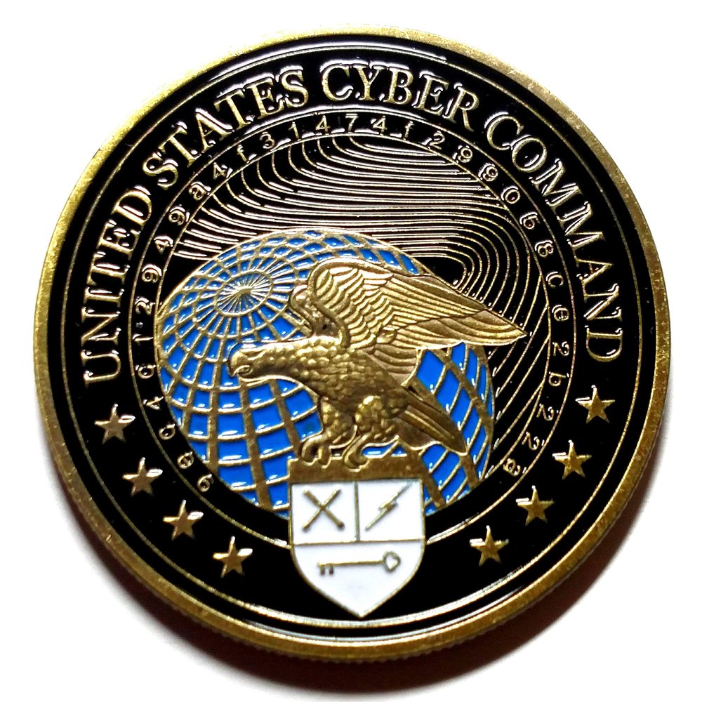 Cyber Command Military Family Large Colorized Challenge Art Coin