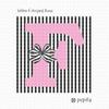Pepita Needlepoint kit: Letter F Striped Bow, 7" x 7" view 2