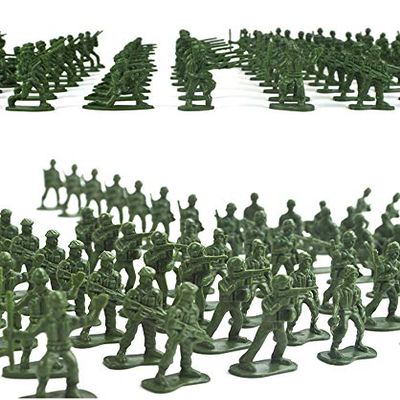 NWFashion 100PCS Toy Miniiature Toy Plastic Train Army Soldiers People Figures (Green)