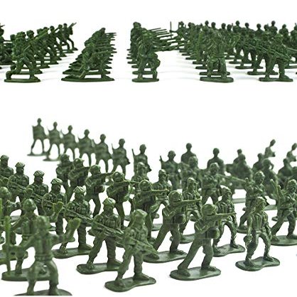 NWFashion 100PCS Toy Miniiature Toy Plastic Train Army Soldiers People Figures (Green)