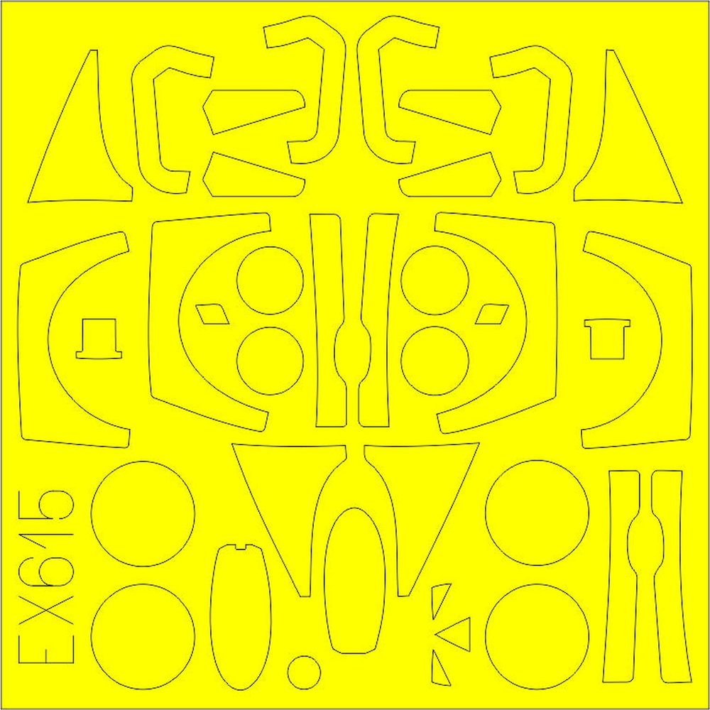 Eduard 1/48 T face MiG-23MF / ML Double-Sided Painting mask Seal (Eduardo / for Trumpeter) Plastic Model Masking Sheet EDUEX615