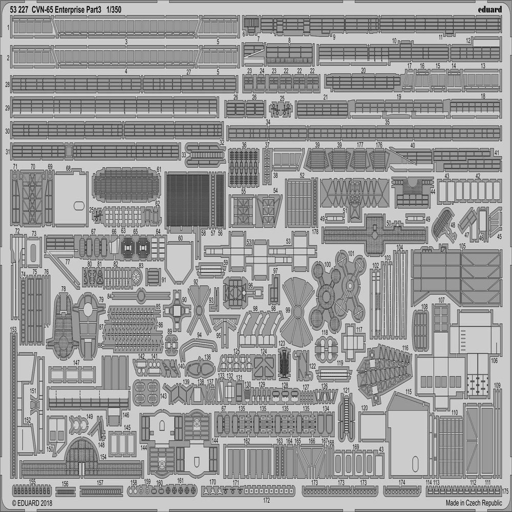 edexyuarudo 1/350 CVN 65 Enterprise Part 3 Etching Parts (For Tamiya) for Plastic Model Part edu53227