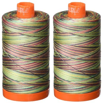2-Pack - Aurifil 50WT - Marrakesh (3817) Variegated - Mako Cotton Thread - 1422 Yards Each2