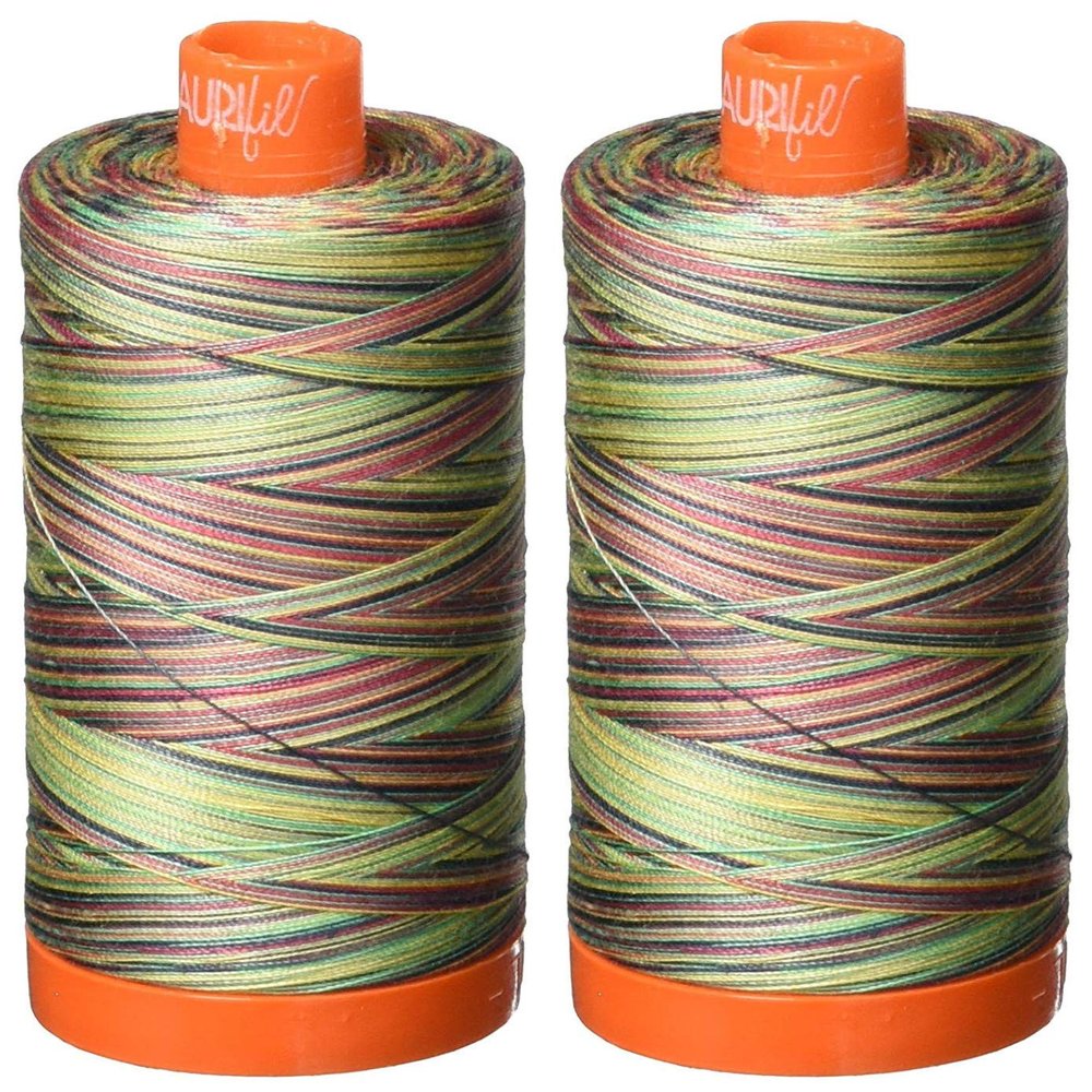 2-Pack - Aurifil 50WT - Marrakesh (3817) Variegated - Mako Cotton Thread - 1422 Yards Each2