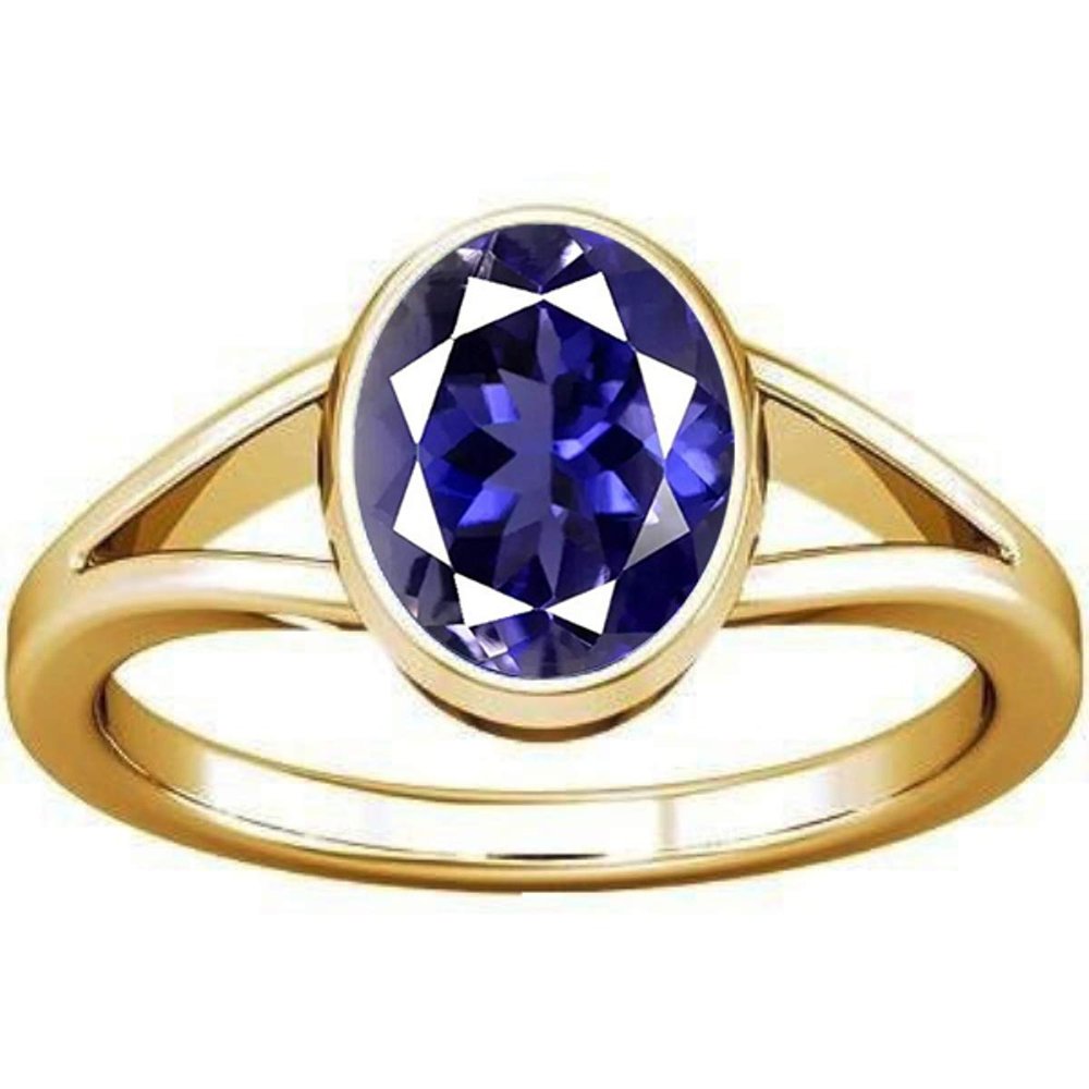 Divya Shakti 11.25-11.50 Carat Iolite Neeli Gemstone Panchadhatu Ring 100% Natural AAA Quality (4.5)