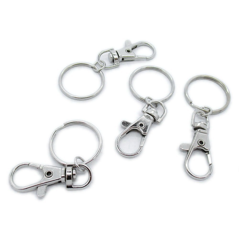 50 Pieces Jewelry Making Charms Antique Silver Tone for Necklace Pendant Bracelet G6AP2 Lobster Key Clasp Keyring Keychain