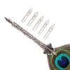 Gullor Antique Feather Dip Pen Stem Metal Nib Pen Writing Quill (5 Extra Nibs), K8 view 3
