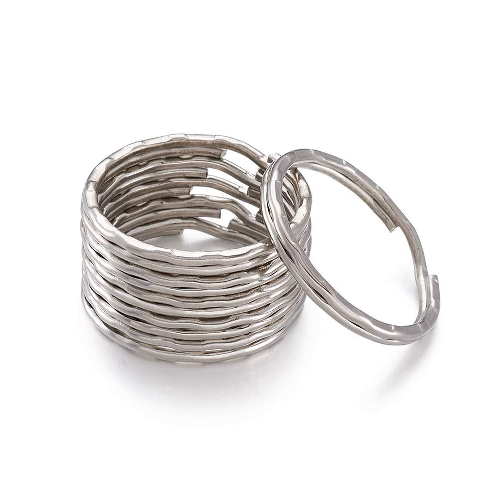 Craftdady 200Pcs Flat Key Chain Rings 25mm Double Loops Metal Round Split Keyrings for Jewelry Making Car Home Key Organization
