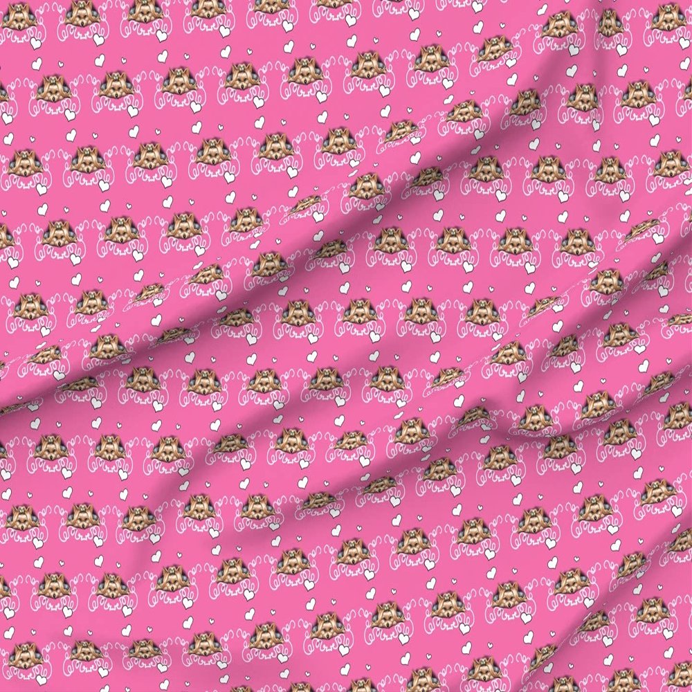 Spoonflower Fabric - Yorkie Pink Yorkshire Dog Pet Hearts Printed on Minky Fabric by The Yard - Sewing Baby Blankets Quilt Backing Plush