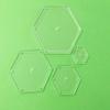 Clear Acrylic Hexagon Quilting Template Set, 4", 3", 2", 1" with 1/5" Seam Allowance view 1
