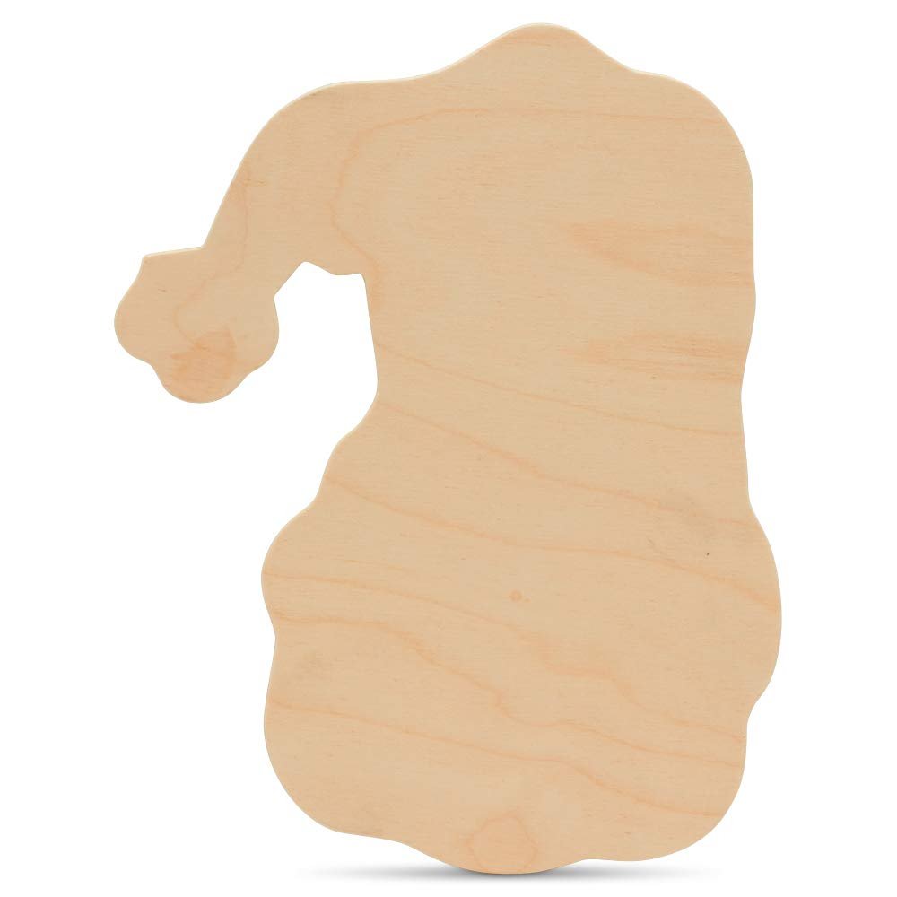 Santa Christmas Cutouts 10 inch, Pack of 3 Unfinished Wood Cutouts for Crafts and Holiday Ornaments, by Woodpeckers