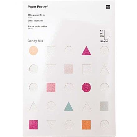 GLITTERPAPIERBLOCK, CANDY MIX