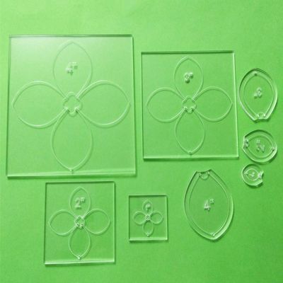 Clear Acrylic Square Templates 4", 3", 2", 1" - 8 Piece Set