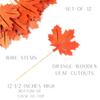 Factory Direct Craft Orange Wooden Maple Leaf Picks Set of 12 - Orange Fall Leaf Cutouts for Thanksgiving and Halloween Arrangements and Decorating (12-1/2 Inches High) view 3