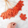 Factory Direct Craft Orange Wooden Maple Leaf Picks Set of 12 - Orange Fall Leaf Cutouts for Thanksgiving and Halloween Arrangements and Decorating (12-1/2 Inches High) view 4