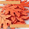 Factory Direct Craft Orange Wooden OakLeaf Picks Set of 12 - Orange Fall Leaf Cutouts for Thanksgiving and Halloween Arrangements and Decorating (12-1/2 Inches High) view 2