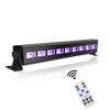 60 ft-Remote UV Black Light for Parties, JLPOW Super Bright 27W Dimmable Sound Activated Black Lights, DMX Control 9 LED UV Bar Blacklight,Best for Glow Dance Party Birthday Wedding DJ Stage Lighting view 1