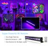 60 ft-Remote UV Black Light for Parties, JLPOW Super Bright 27W Dimmable Sound Activated Black Lights, DMX Control 9 LED UV Bar Blacklight,Best for Glow Dance Party Birthday Wedding DJ Stage Lighting view 3