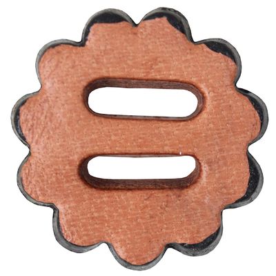 HILASON 06 Pack Slotted Scalloped Leather Rosette Concho Saddle Tack Tan 1-1/2"